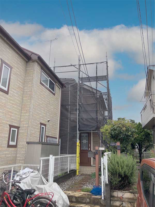 2021年8月16日　東京都小平市小川町にて、知人宅の塗装及び補修工事が始まりました。